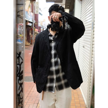 A VONTADE アボンタージ "Open Collar Shirts SS -Cotton/Rayon Shadow Check-"