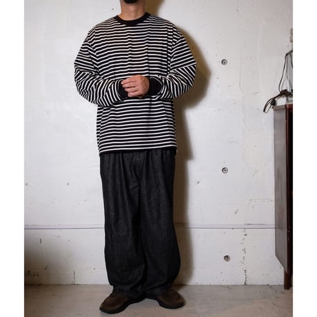 HARVESTY ハーベスティー"BLACK DENIM NARROW CIRCUS PANTS"