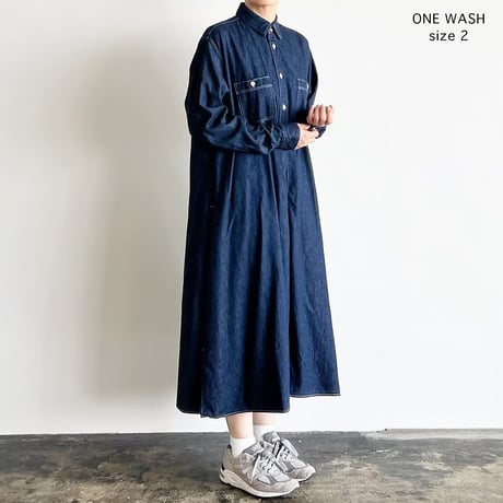 HARVESTY ハーベスティ"DENIM WORK SHIRT DRESS デニムワークシャツワンピース
