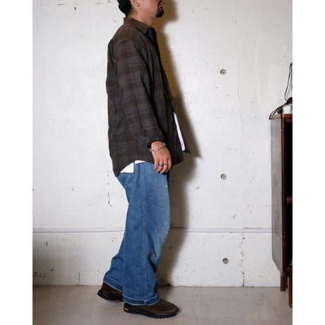 hobo ホーボー "L/S SHIRT COTTON FLANNEL CHECK OVERDYED"