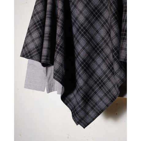 (g) グラム "TARTAN CHECK WOOL PONCHO" タータンチェックウールポンチョ