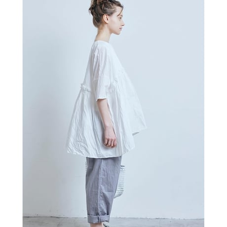 (g) グラム "TYPEWRITER SWITCHING GATHER BLOUSE" タイプライタースイッチングギャザーブラウス