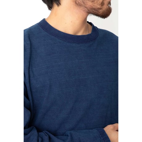 hobo ホーボー "ARTISAN L/S CREW NECK TEE COTTON HEAVYWEIGHT JERSEY INDIGO DYED"
