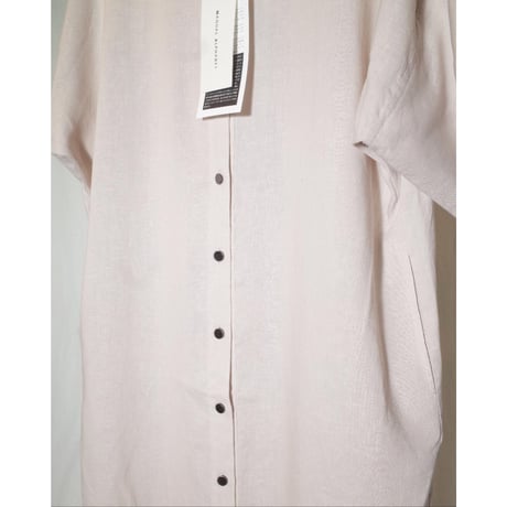 MANUAL ALPHABET マニュアルアルファベット "LINEN BIG CUFFS SHIRT ONE-PIECE"ワンピース