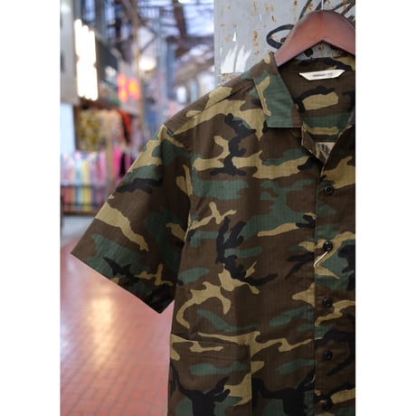 ORDINARY FITS オーディナリーフィッツ "OPEN COLLAR S/S SHIRTS RIPSTOP"