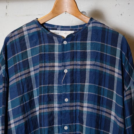 HARVESTY ハーベスティー "LINEN MADRAS PLAID ATELIER BLOUSE"