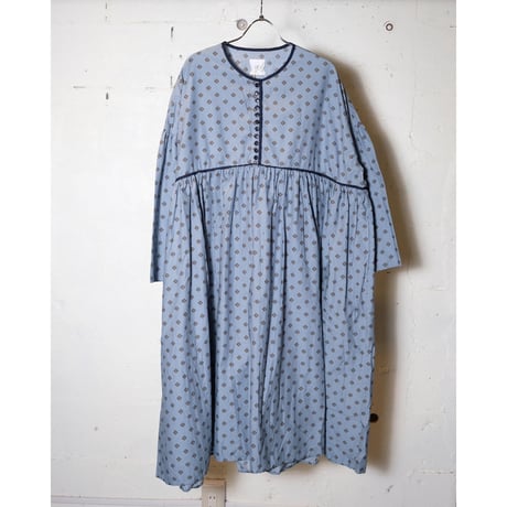 (g) グラム "PRINT TRIMMED GATHER ONEPIECE "プリントトリミングギャザーワンピース