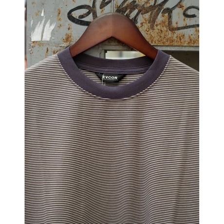 EVCON エビコン" Mercerization Border Wide S/S Tee"