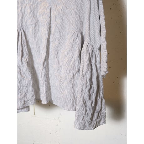 (g) グラム "STRIPE & CHECK SKIPPER GATHER TUNIC"