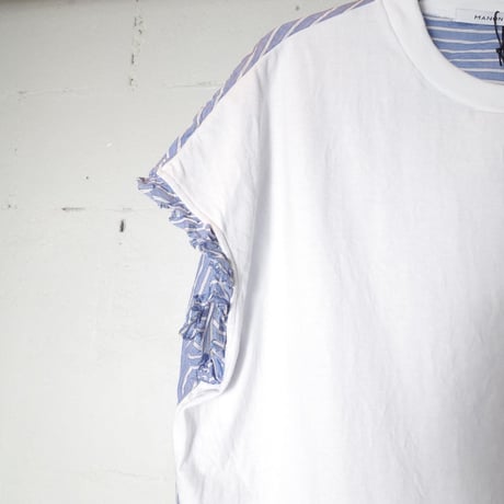 MANON マノン "CUT FRILL COMBI SHT TEE" カットフリル コンビシャツT