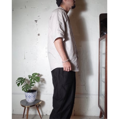 LAMOND ラモンド "BAND COLLAR CHECK SHIRTS JACKET" バンドカラーチェックシャツ
