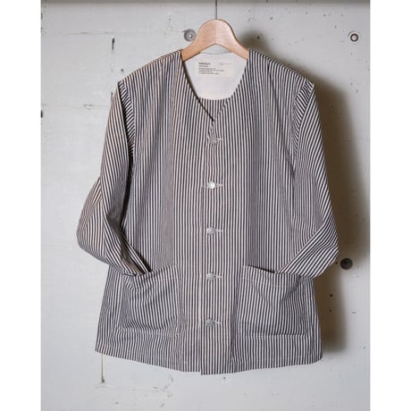 HARVESTY ハーベスティ"COLLARLESS ATELIER JACKET STRIPE＂アトリエジャケット