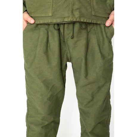 hobo ホーボー "ARTISAN EASY PANTS COTTON MOLESKIN MALUBERRY LEAF DYED"