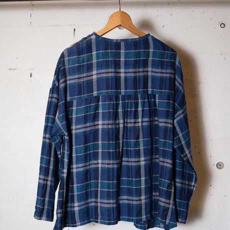 HARVESTY ハーベスティー "LINEN MADRAS PLAID ATELIER BLOUSE"