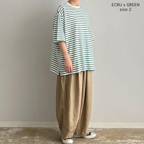 HARVESTY ハーベスティ"JUMBO S/S STRIPED TEE" ボーダー ジャンボ半袖Tシャツ