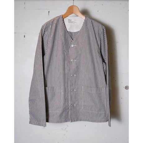 HARVESTY ハーベスティ"COLLARLESS ATELIER JACKET STRIPE＂アトリエジャケット