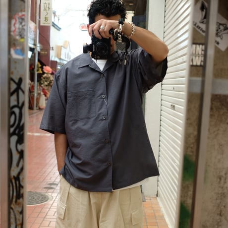 EVCON エビコン"SEERSUCKER OPEN COLLAR SHIRT"