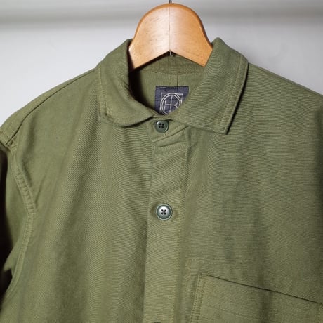 hobo ホーボー "ARTISAN SHIRT JACKET COTTON MOLESKIN MALUBERRY LEAF DYED"