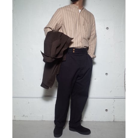A VONTADE / Banded Collar Shirts -Viera Stripe