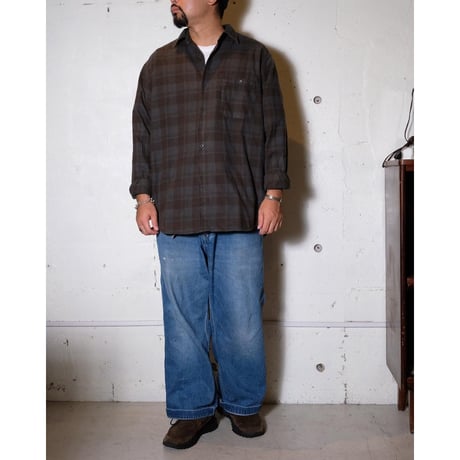 hobo ホーボー "L/S SHIRT COTTON FLANNEL CHECK OVERDYED"