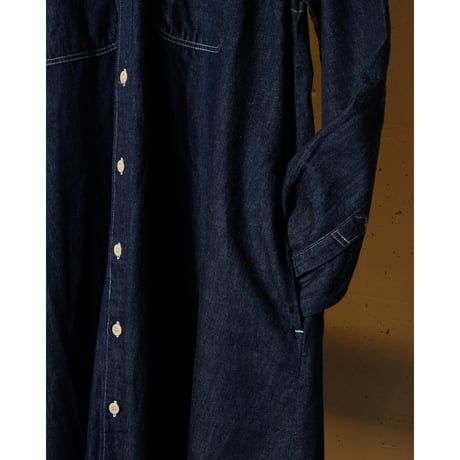 HARVESTY ハーベスティ"DENIM WORK SHIRT DRESS デニムワークシャツワンピース