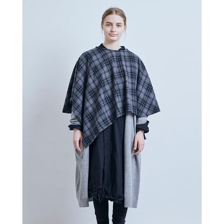 (g) グラム "TARTAN CHECK WOOL PONCHO" タータンチェックウールポンチョ