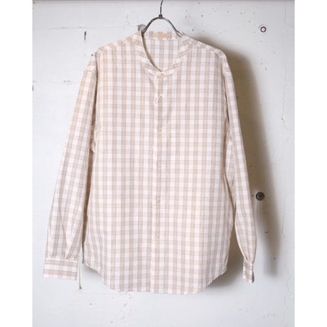 LAMOND ラモンド "Soft Cotton Band Collar Shirts ＂バンドカラーシャツ