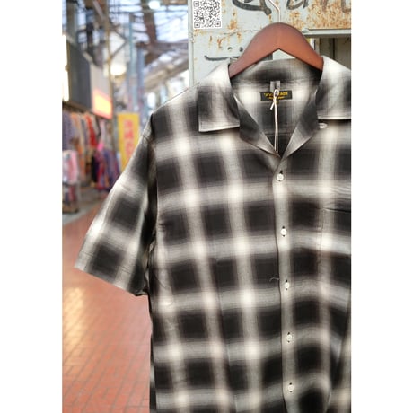 A VONTADE アボンタージ "Open Collar Shirts SS -Cotton/Rayon Shadow Check-"