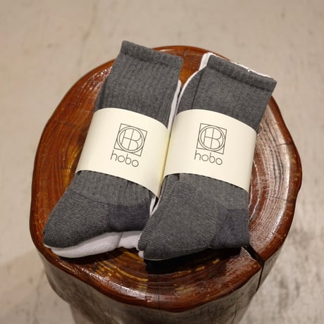 hobo ホーボー "3P PILE CREW SOCKS C/N/P/PU"