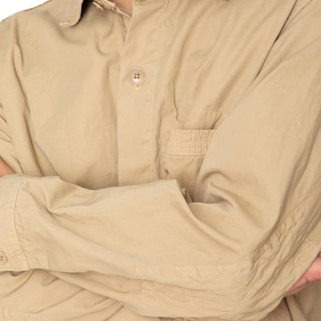 hobo ホーボー "ARTISAN SHIRT JACKET COTTON TWILL MATCHA DYED"
