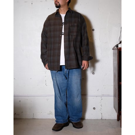 hobo ホーボー "L/S SHIRT COTTON FLANNEL CHECK OVERDYED"