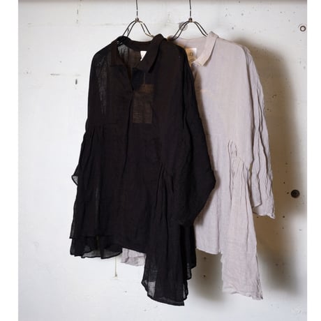 (g) グラム " LINEN SKIPPER GATHER TUNIC"