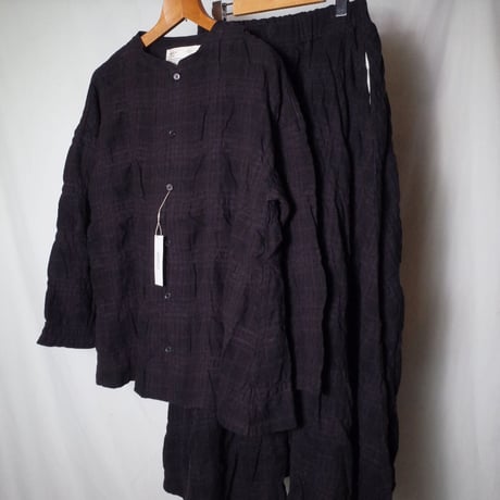 HARVESTY ハーベスティ"COTTON/WOOL SHRUNK PLAID ATELIER BLOUSE"シュリンクチェック アトリエブラウス