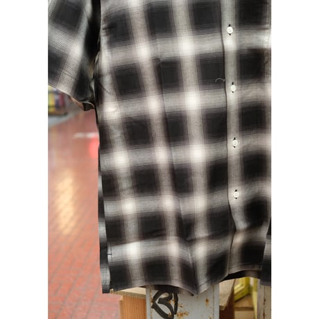A VONTADE アボンタージ "Open Collar Shirts SS -Cotton/Rayon Shadow Check-"