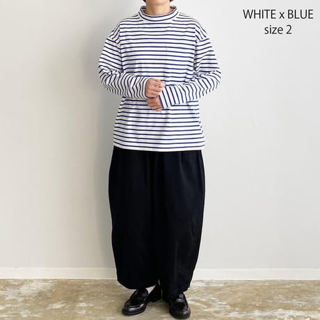 HARVESTY ハーベスティー"MOCK NECK L/S TEE STRIPES"モックネックティー
