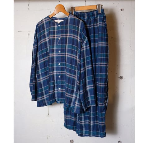 HARVESTY ハーベスティー "LINEN MADRAS PLAID ATELIER BLOUSE"