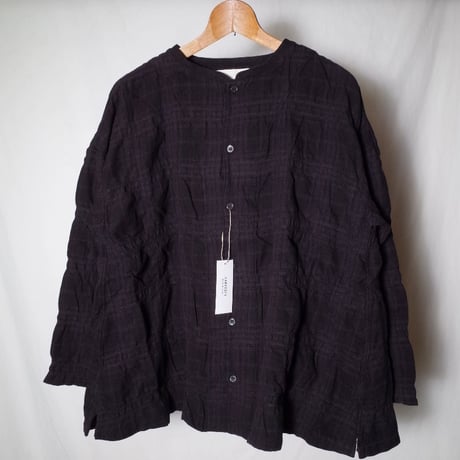 HARVESTY ハーベスティ"COTTON/WOOL SHRUNK PLAID ATELIER BLOUSE"シュリンクチェック アトリエブラウス