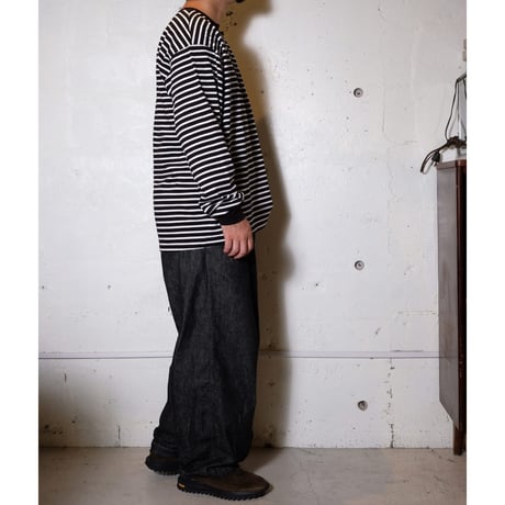 HARVESTY ハーベスティー"BLACK DENIM NARROW CIRCUS PANTS"
