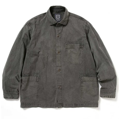 hobo ホーボー "ARTISAN SHIRT JACKET COTTON TWILL CHARCOAL DYED"