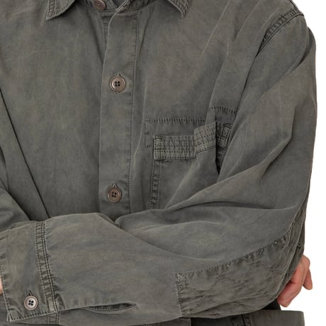 hobo ホーボー "ARTISAN SHIRT JACKET COTTON TWILL CHARCOAL DYED"