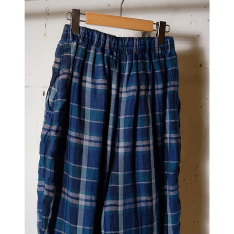 HARVESTY ハーベスティー"LINEN MADRAS PLAID EASY CIRCUS PANTS"
