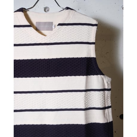CURLY カーリー ”CABLE JACQUARD VEST -border-"ケーブルジャガードベスト