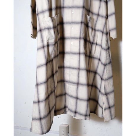HARVESTY ハーベスティー"BRUSHED PLAID FABRIC ATELIER ROBE"アトリエローブ
