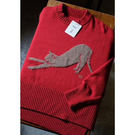 NARU ナル "エアーヤーンコットン 伸び猫コモドニット"