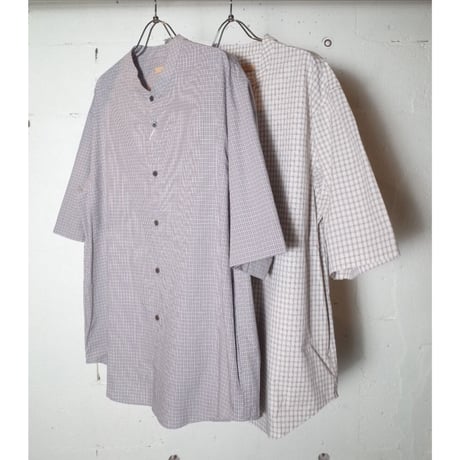 LAMOND ラモンド "BAND COLLAR CHECK SHIRTS JACKET" バンドカラーチェックシャツ
