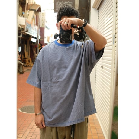 EVCON エビコン" Mercerization Border Wide S/S Tee"