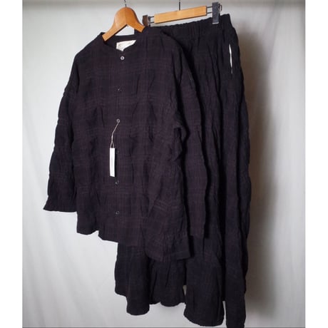 HARVESTY ハーベスティ"COTTON/WOOL SHRUNK PLAID EASY CARMEN SKIRT"シュリンクチェック イージーカルメンスカート