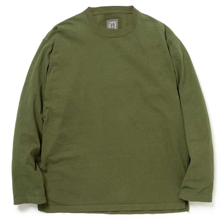 hobo ホーボー "ARTISAN L/S CREW NECK TEE COTTON HEAVYWEIGHT JERSEY MALUBERRY LEAF DYED"