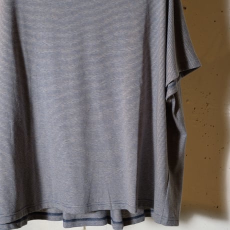 HARVESTY ハーベスティ"COTTON/HEMP NARROW STRIPES BACK PLEATS TEE"