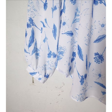 MANON マノン "ORIGINAL FLOWER PRINT GATHER BLOUSE＂ギャザーブラウス